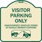 Signmission Parking Restriction Visitor Parking Only Unauthorized Vehicles Towed at Owner Expense, TG-1818-23367 A-DES-TG-1818-23367 - alternate 1